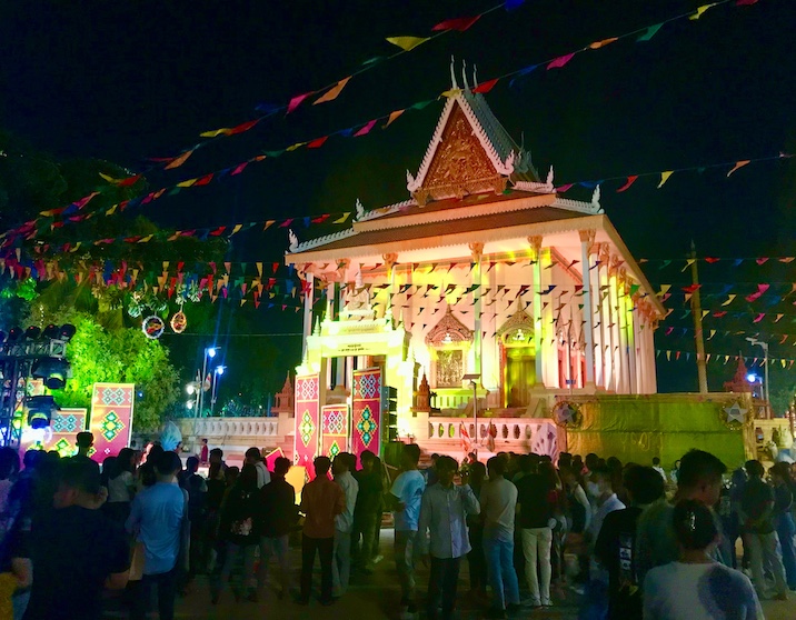 Pagodas across Cambodia celebrate Choul Chnam Thmey, the Khmer new year, in mid-April. Coinciding with Songkran in Thailand, it is highlighted by throwing water at nearly everyone.