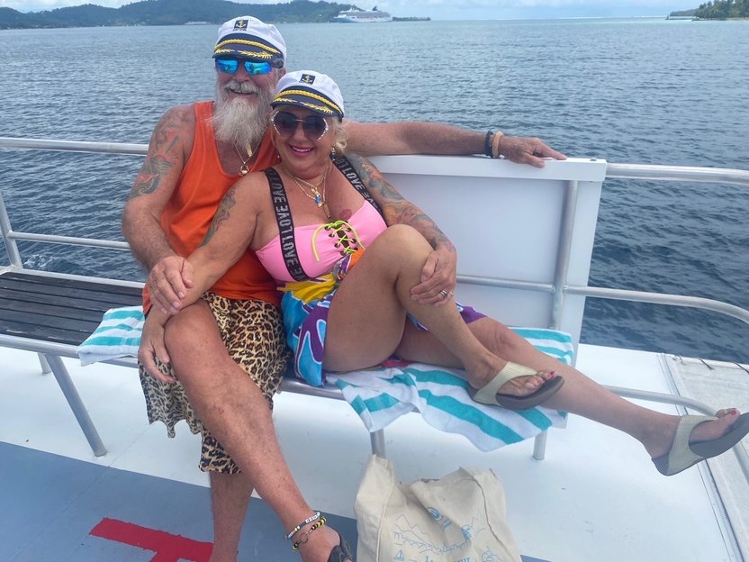 Retirees John and Melody Hennessee shown in Bora Bora