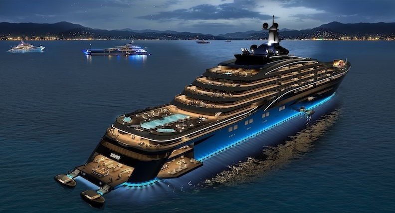 Ownership of apartments on the Somnio, a super yacht scheduled to launch in 2024, is by invitation only. Apartment prices start at 20 million Euro. 