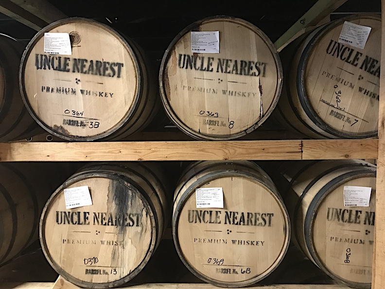 Barrels of whiskey set aside to age in the Nearest Green Distillery