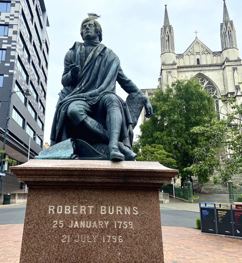 Robert Burns statue in Dunedin, NZ