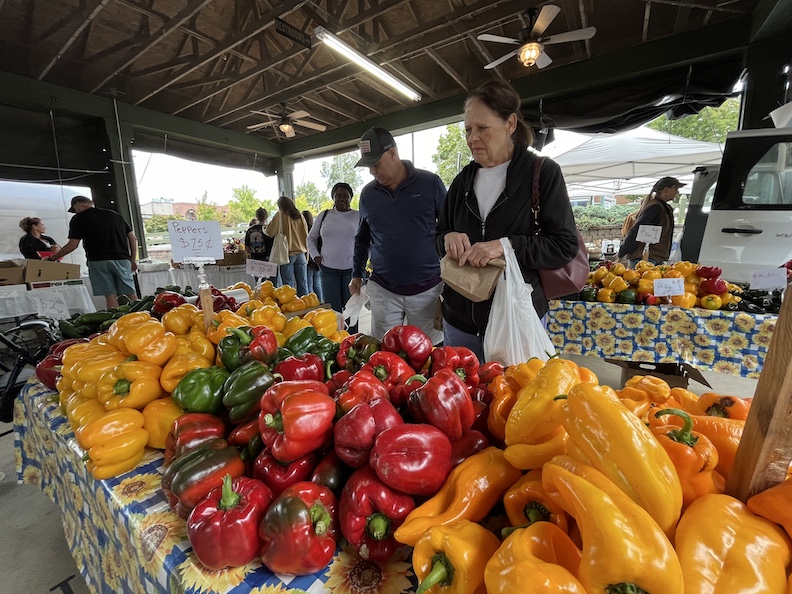 Fresh peppers at the Abingdon, VA farmers' market